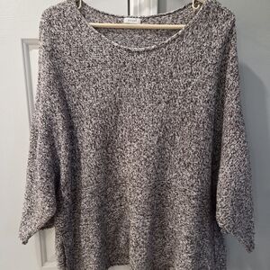 Pure Jill By J. Jill Oversized Boxy Sweater Brown White Pockets Size XL